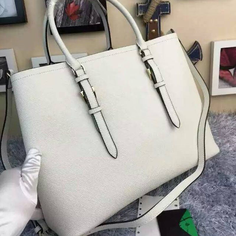 Prada 1BG820 Saffiano Leather Double Bag In White