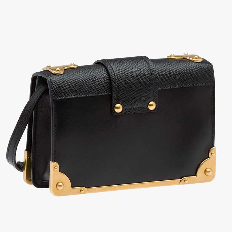 Prada 1BH018 Astrology Embellished Cahier Bag In Black