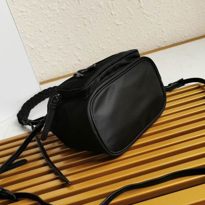 Prada 1BH038 Duet Bucket Bag In Black