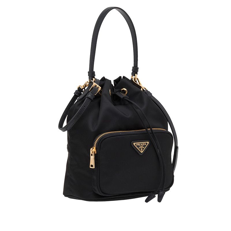 Prada 1BH038 Nylon Bucket Bag In Black