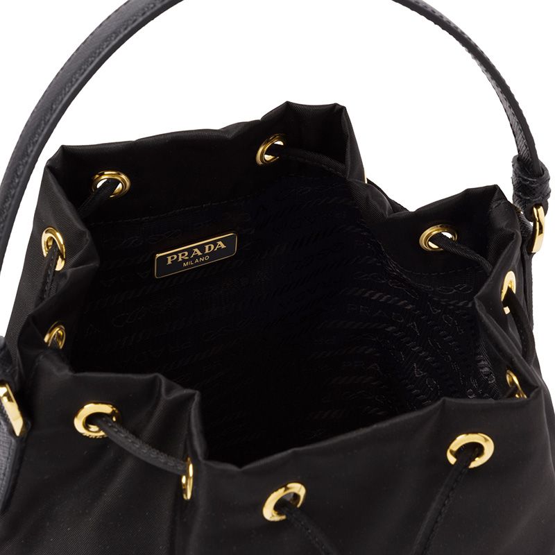 Prada 1BH038 Nylon Bucket Bag In Black