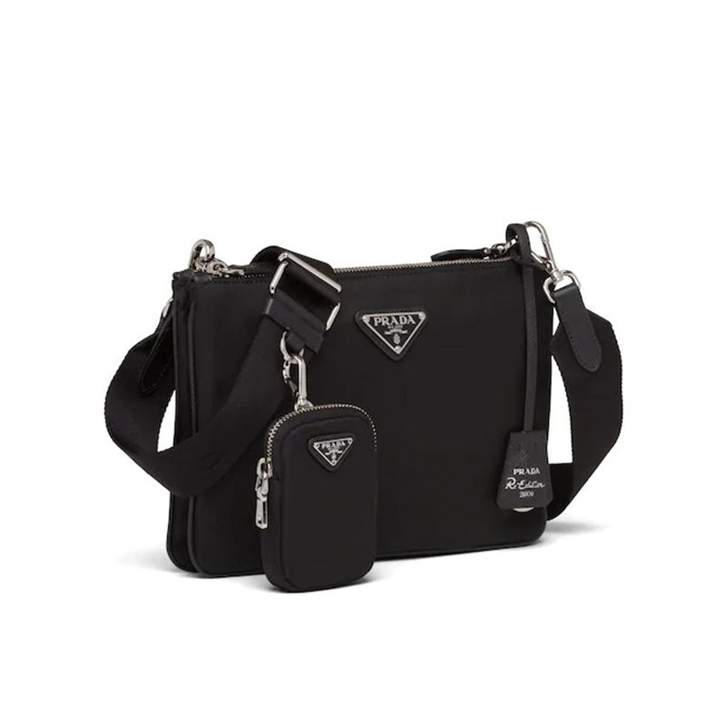 Prada 1BH046 Nylon Re-Edition Shoulder Bag In Black