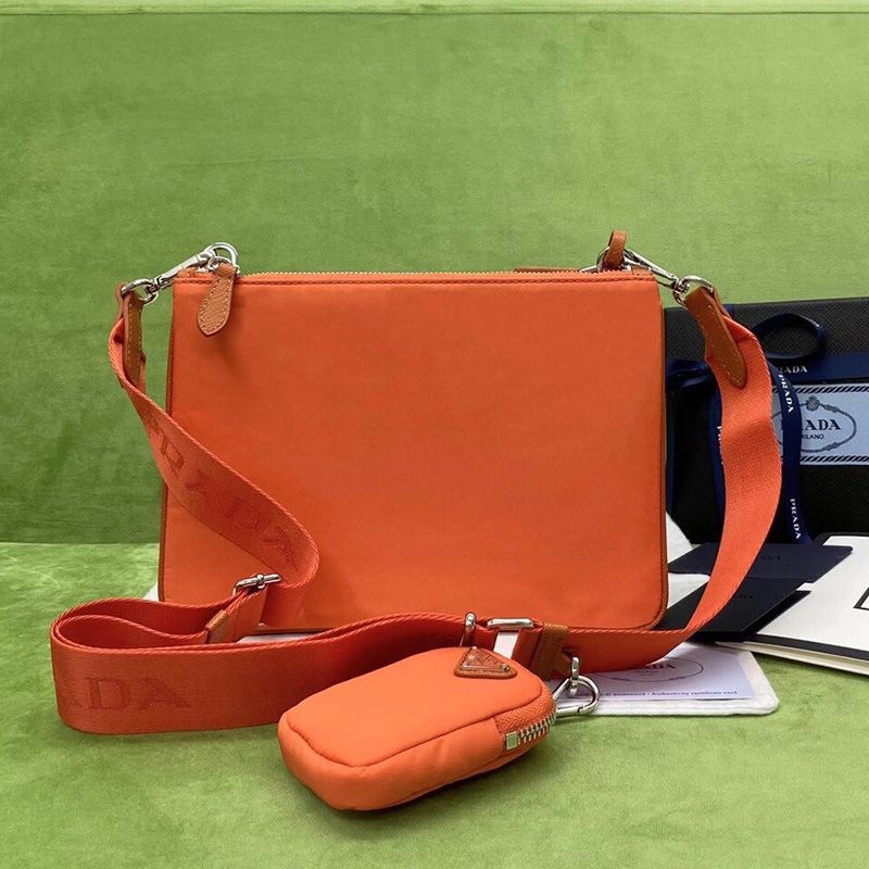 Prada 1BH046 Nylon Re-Edition Shoulder Bag In Orange