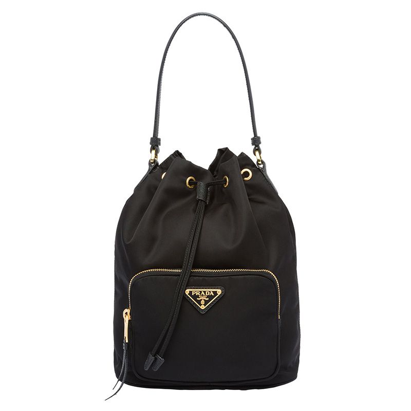 Prada 1BH097 Nylon Bucket Bag In Black