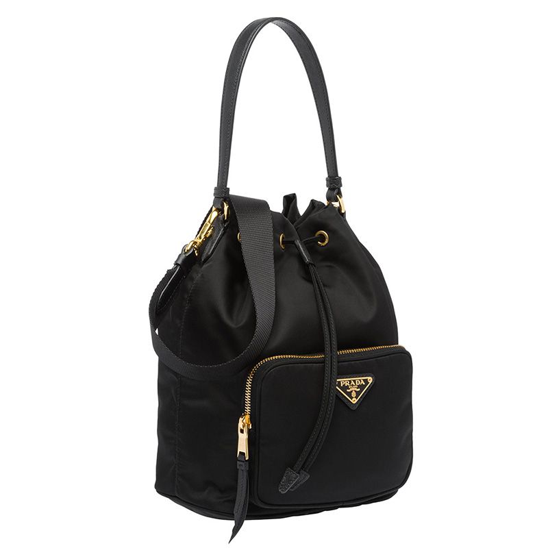 Prada 1BH097 Nylon Bucket Bag In Black