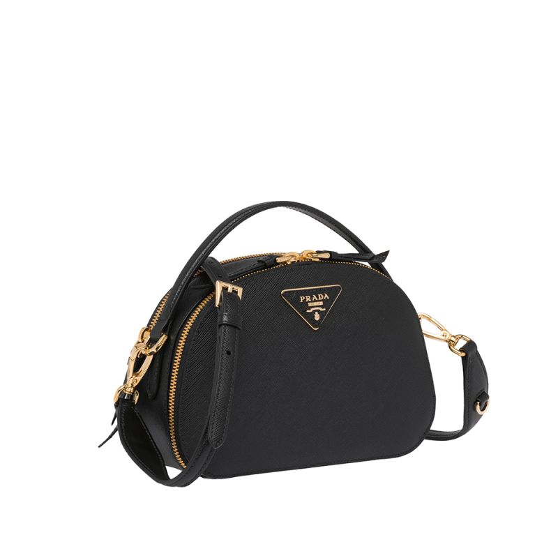 Prada 1BH123 Saffiano Leather Odette Bag In Black