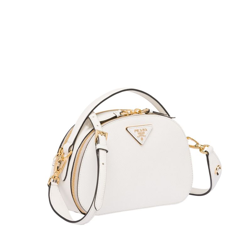 Prada 1BH123 Saffiano Leather Odette Bag In White