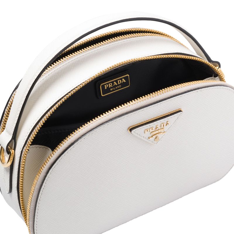 Prada 1BH123 Saffiano Leather Odette Bag In White