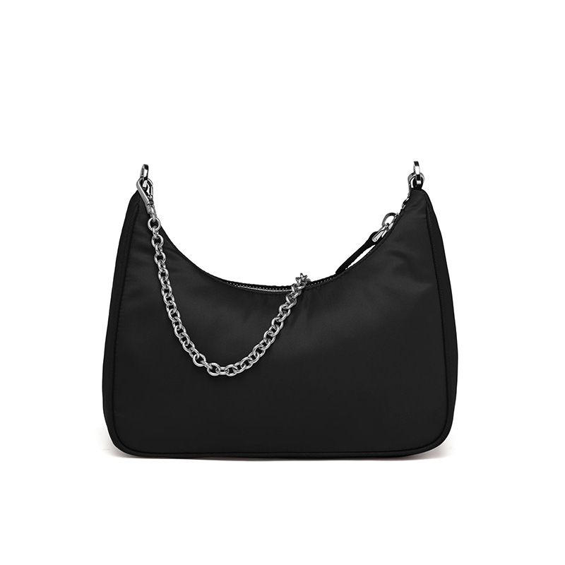 Prada 1BH204 Nylon Hobo Bag In Black