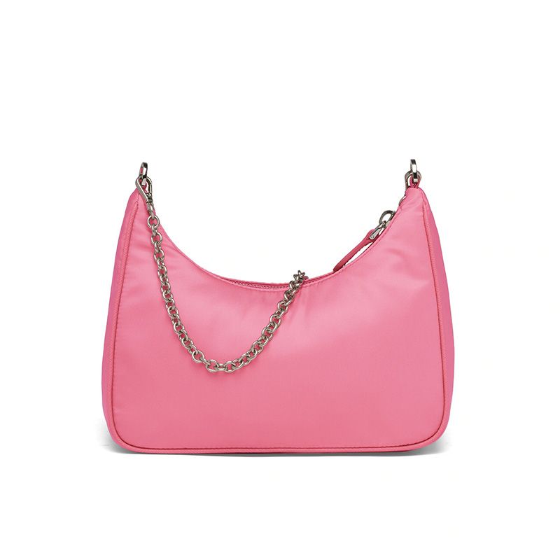 Prada 1BH204 Nylon Hobo Bag In Pink