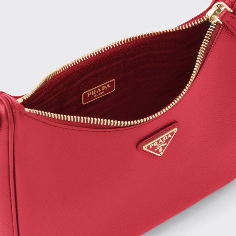 Prada 1BH204 Re-Edition 2005 Leather Hobo Bag In Red