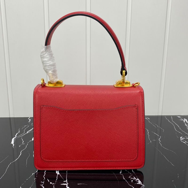 Prada 1BN021 Mini Saffiano Leather Galleria Bag In Red