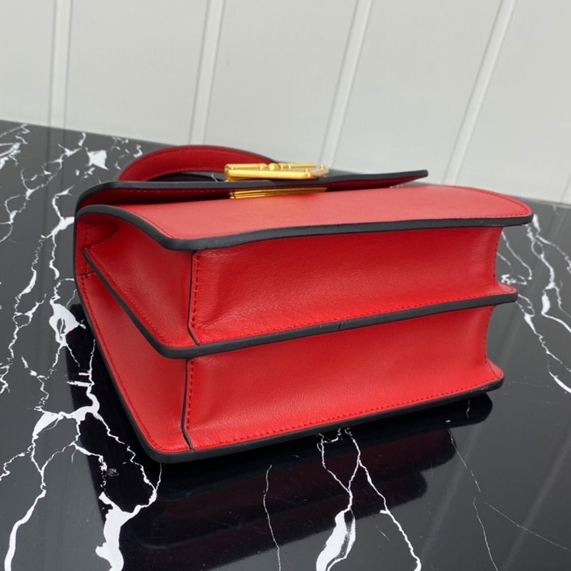 Prada 1BN021 Mini Saffiano Leather Galleria Bag In Red