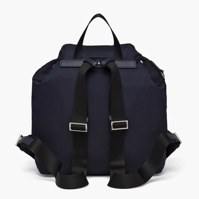 Prada 1BZ811 Medium Nylon Backpack In Navy Blue