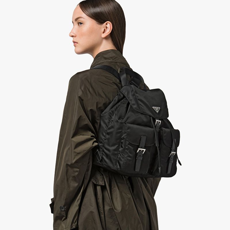 Prada 1BZ811 Nylon Backpack In Black