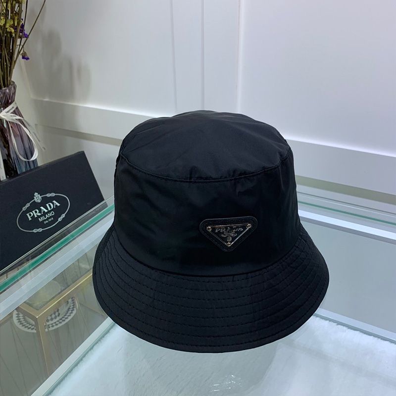 Prada 1HC137 Nylon Bucket Hat In Black