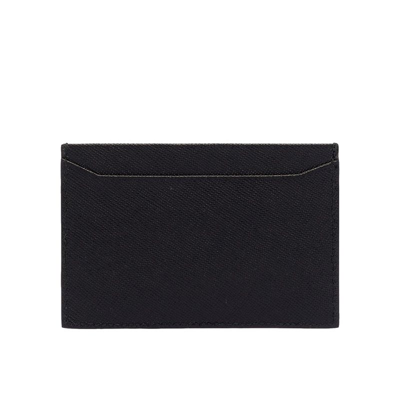 Prada 1MC208 Lettering Saffiano Leather Card Holder In Black