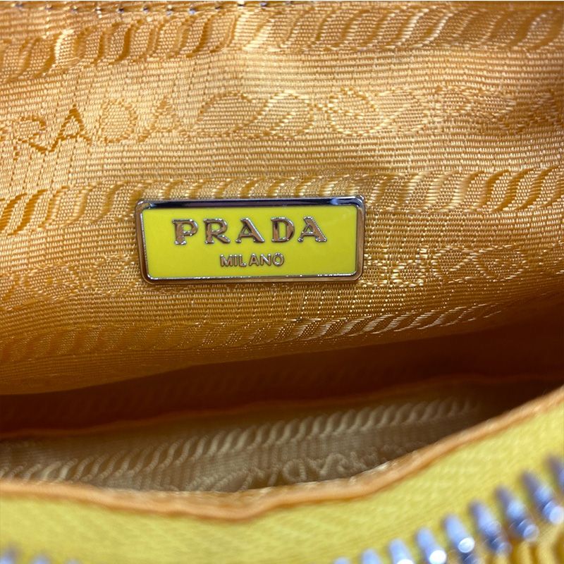 Prada 1NE204 Re-Edition 2005 Quilted Nylon Hobo Bag In Yellow