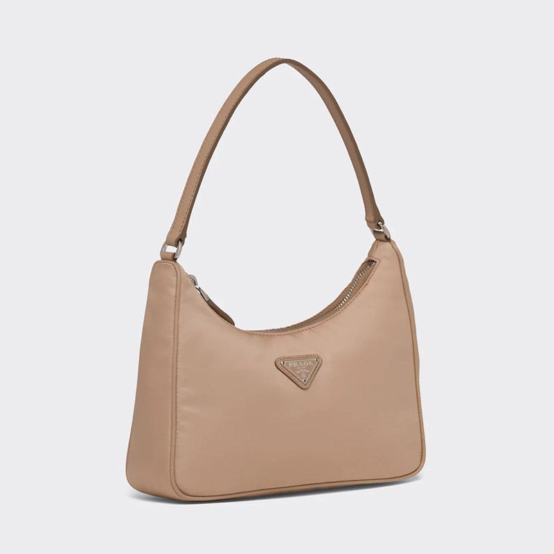 Prada 1NE204 Re-Edition 2005 Re-Nylon Hobo Bag In Apricot