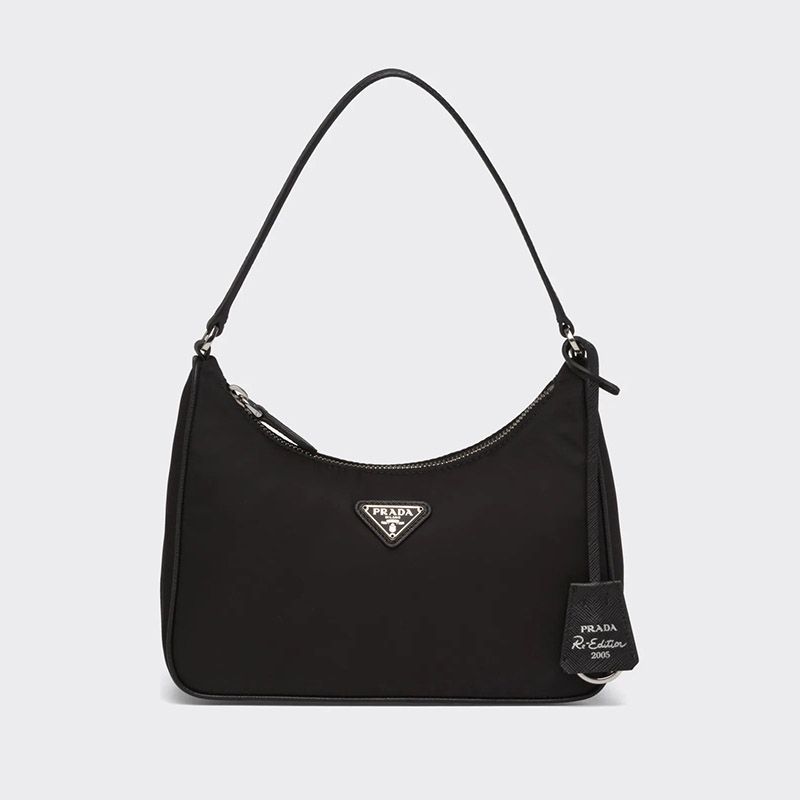 Prada 1NE204 Re-Edition 2005 Re-Nylon Hobo Bag In Black