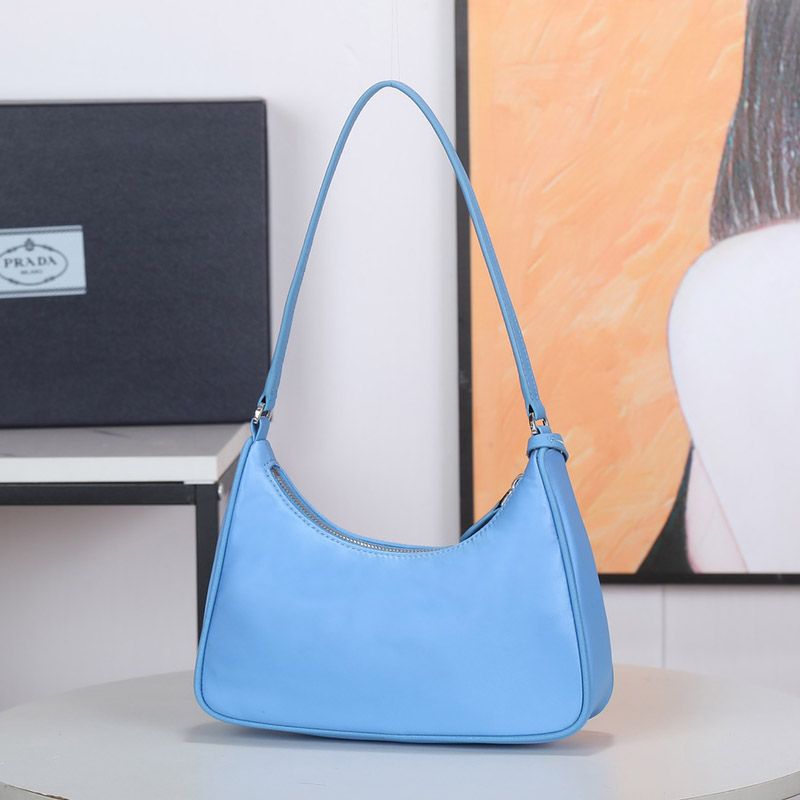 Prada 1NE204 Re-Edition 2005 Re-Nylon Hobo Bag In Blue