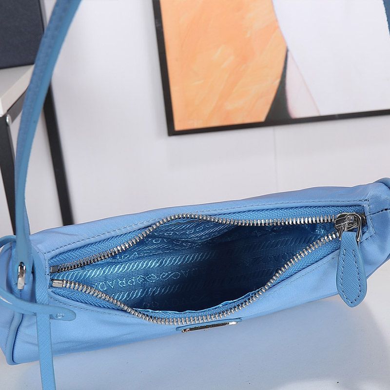 Prada 1NE204 Re-Edition 2005 Re-Nylon Hobo Bag In Blue