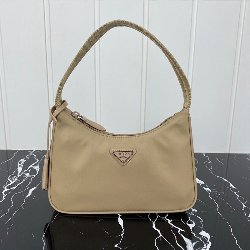 Prada 1NE515 Re-Edition 2000 Nylon Hobo Bag In Apricot