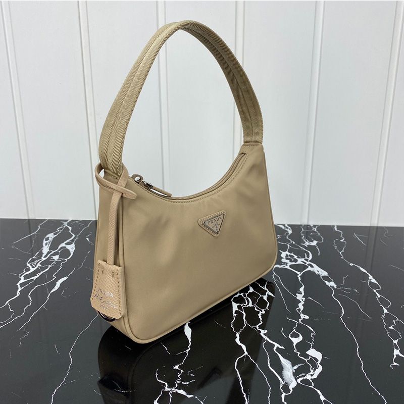 Prada 1NE515 Re-Edition 2000 Nylon Hobo Bag In Apricot