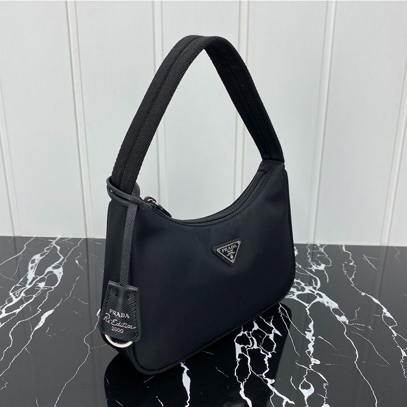 Prada 1NE515 Re-Edition 2000 Nylon Hobo Bag In Black