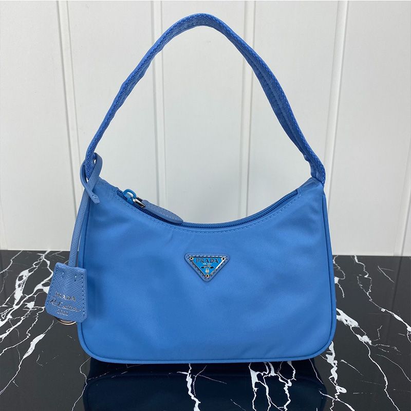 Prada 1NE515 Re-Edition 2000 Nylon Hobo Bag In Blue