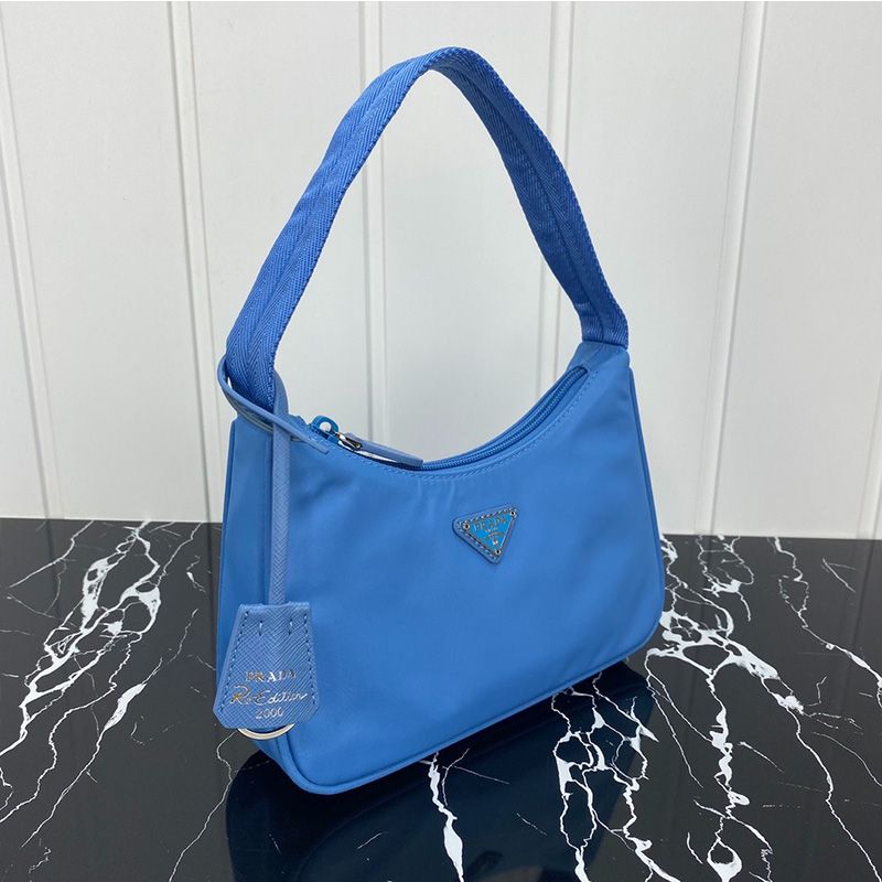 Prada 1NE515 Re-Edition 2000 Nylon Hobo Bag In Blue