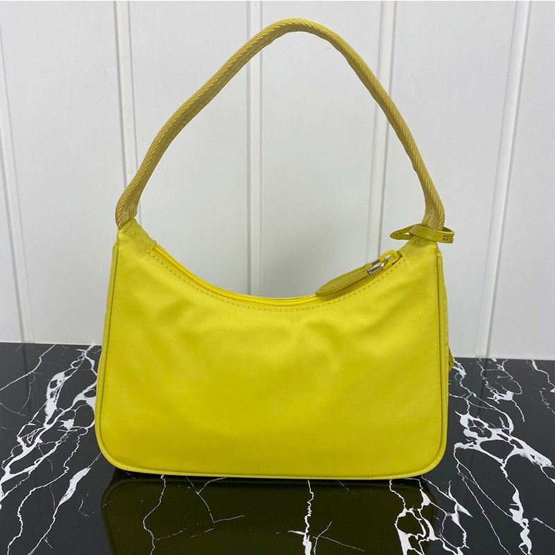 Prada 1NE515 Re-Edition 2000 Nylon Hobo Bag In Lemon