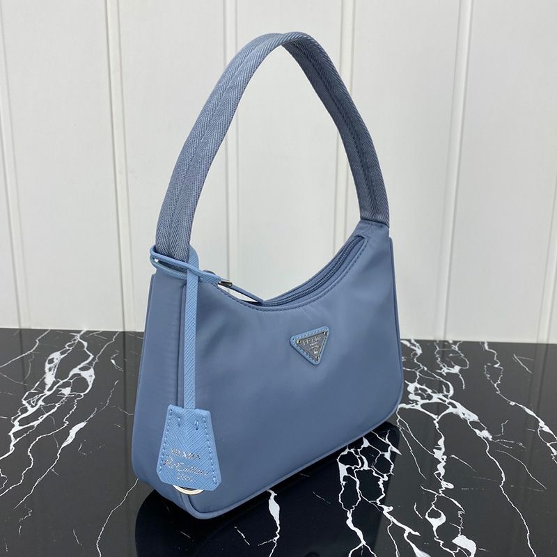 Prada 1NE515 Re-Edition 2000 Nylon Hobo Bag In Light Blue