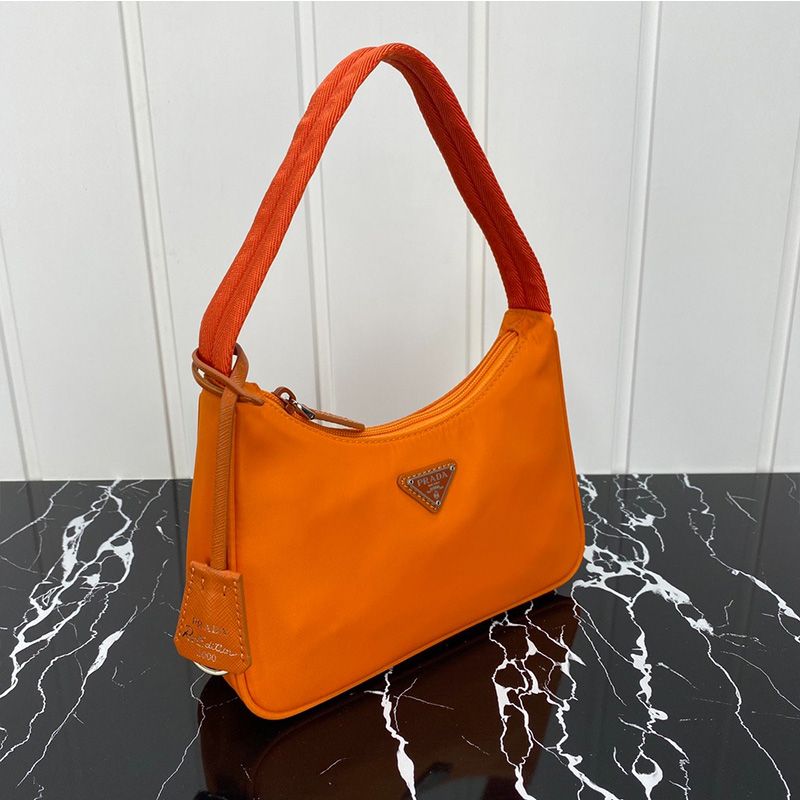 Prada 1NE515 Re-Edition 2000 Nylon Hobo Bag In Orange