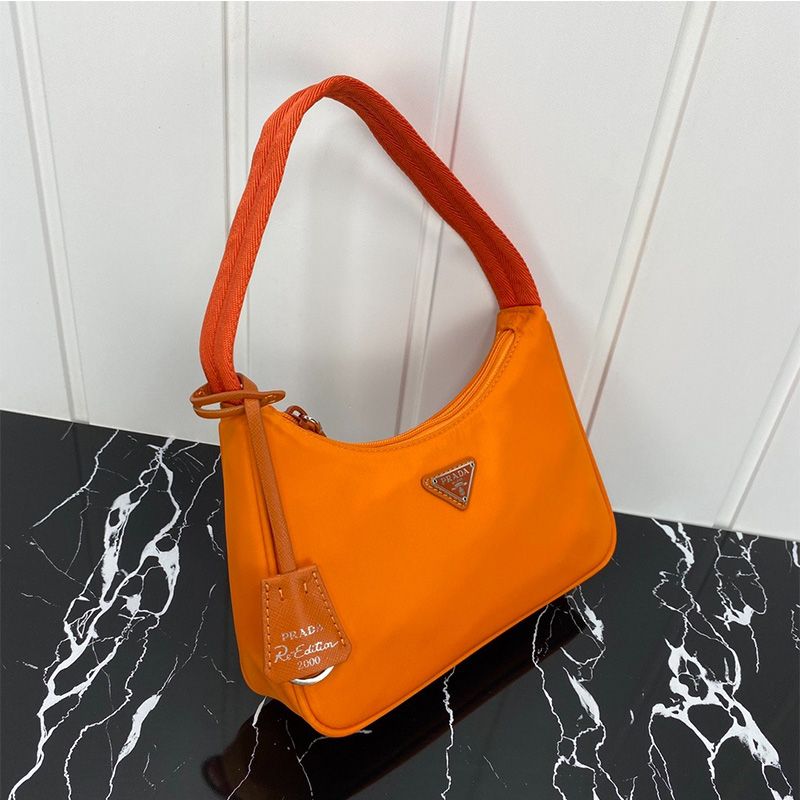 Prada 1NE515 Re-Edition 2000 Nylon Hobo Bag In Orange