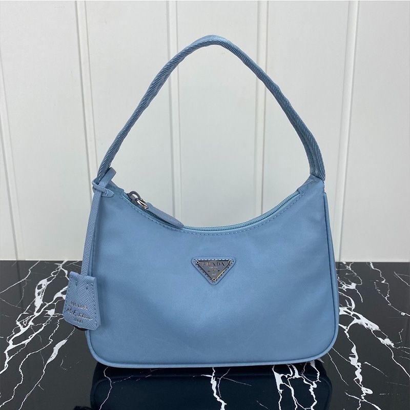 Prada 1NE515 Re-Edition 2000 Nylon Hobo Bag In Sky Blue