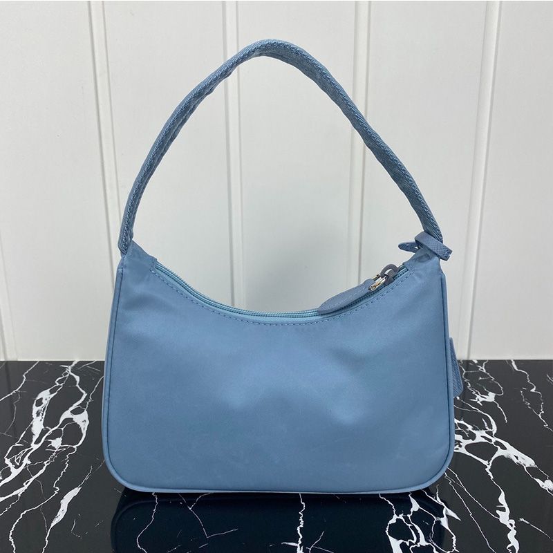 Prada 1NE515 Re-Edition 2000 Nylon Hobo Bag In Sky Blue