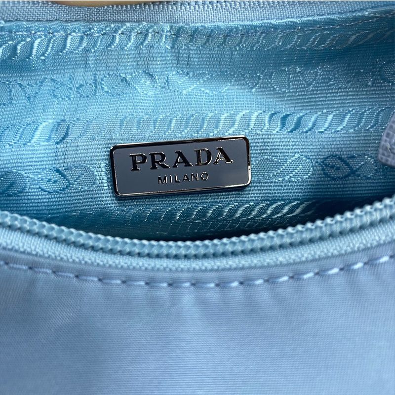 Prada 1NE515 Re-Edition 2000 Nylon Hobo Bag In Sky Blue