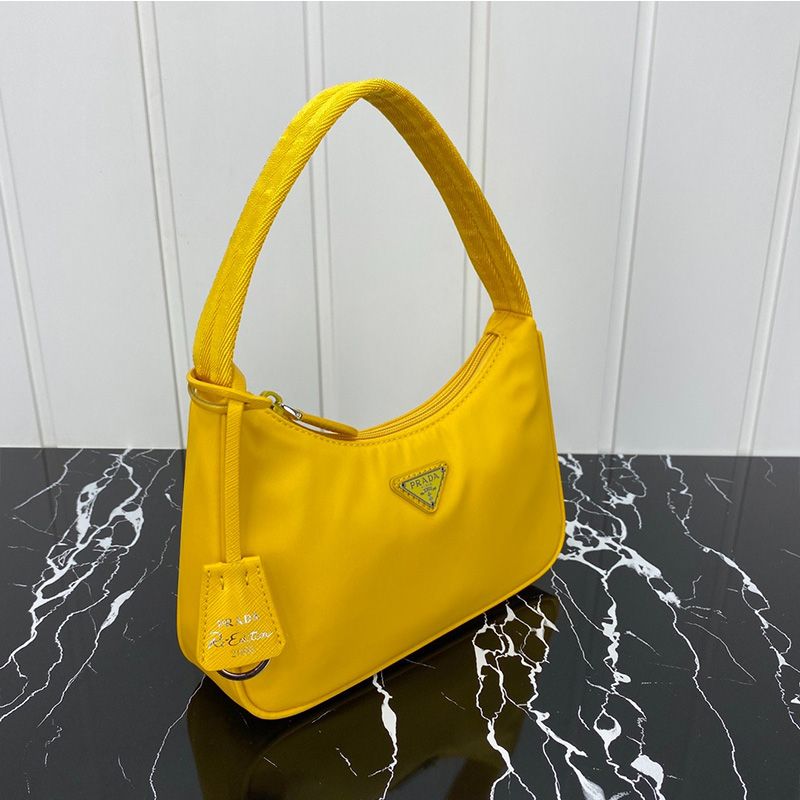 Prada 1NE515 Re-Edition 2000 Nylon Hobo Bag In Yellow