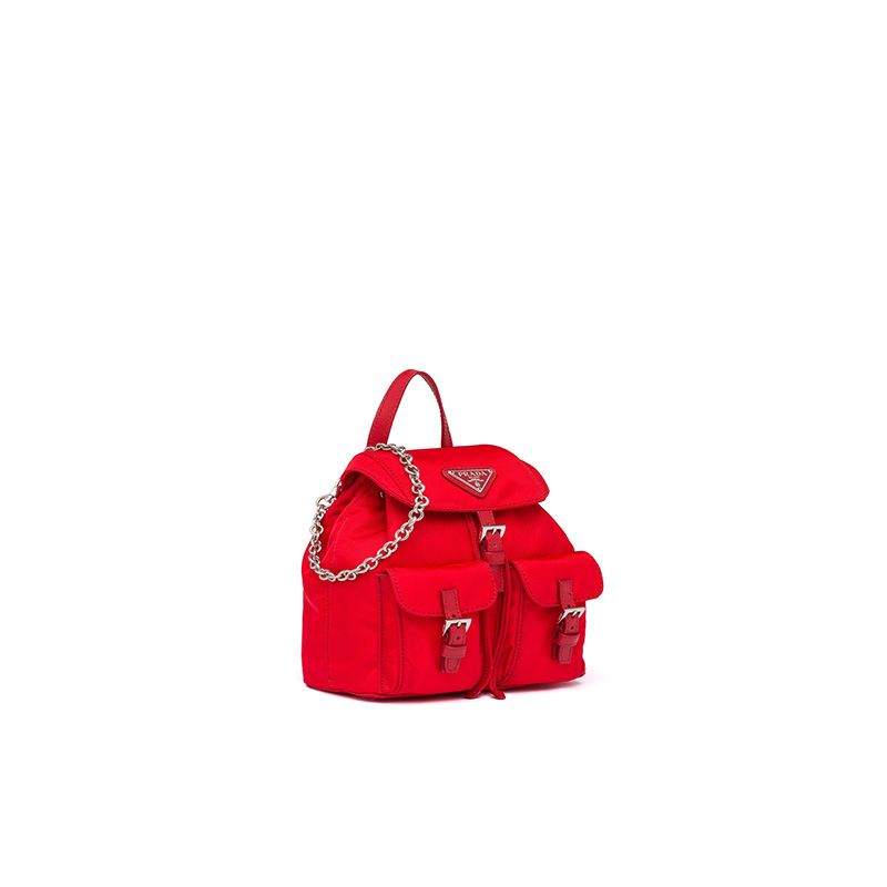 Prada 1BH029 Mini Nylon Backpack In Red