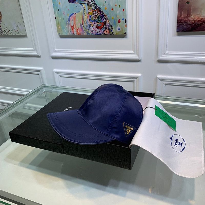 Prada 2HC274 Nylon Baseball Cap In Blue