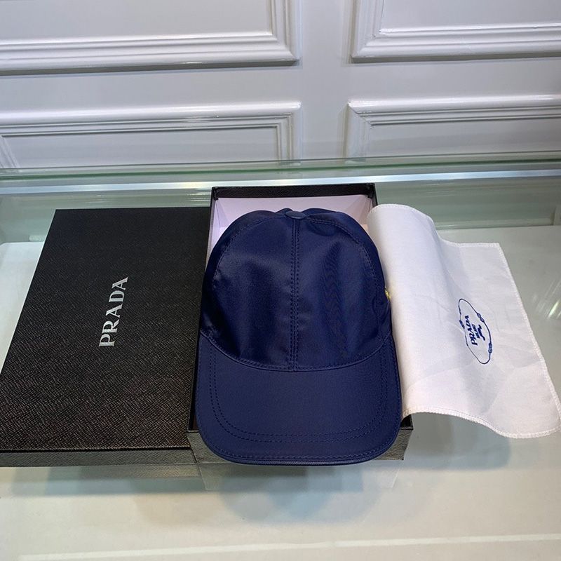 Prada 2HC274 Nylon Baseball Cap In Blue