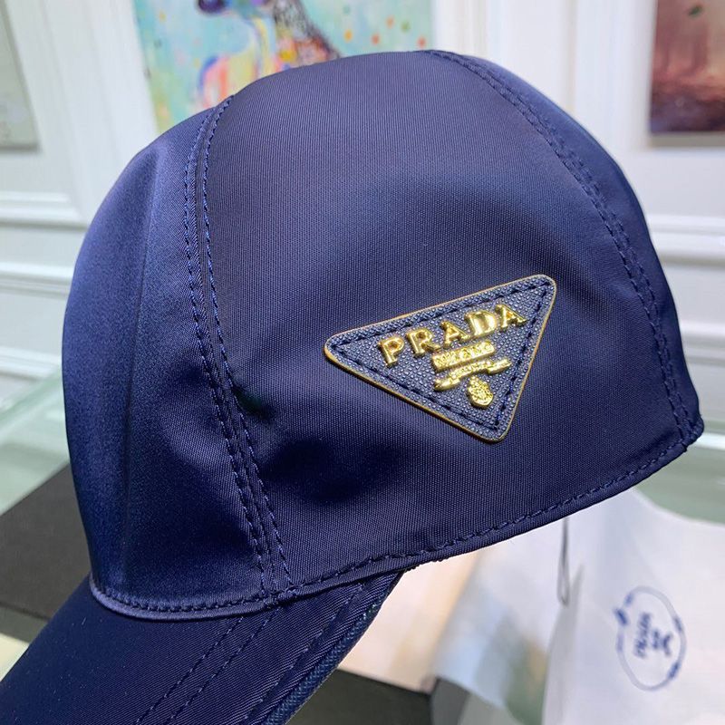 Prada 2HC274 Nylon Baseball Cap In Blue