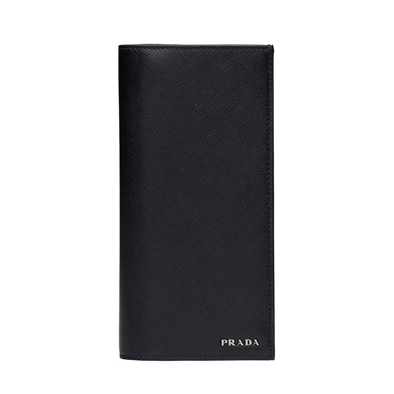 Prada 2MV836 Logo Saffiano Leather Document Holder In Black