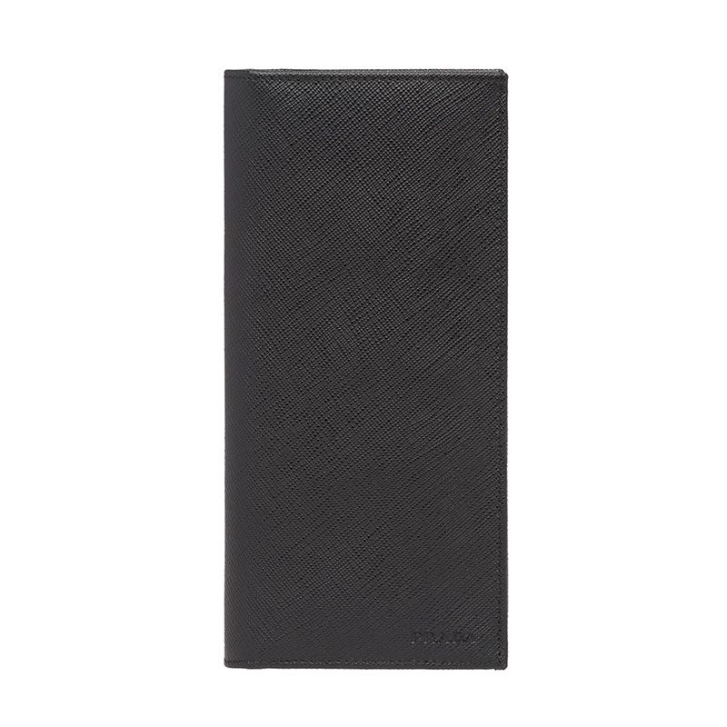 Prada 2MV836 Embossed Saffiano Leather Document Holder In Black