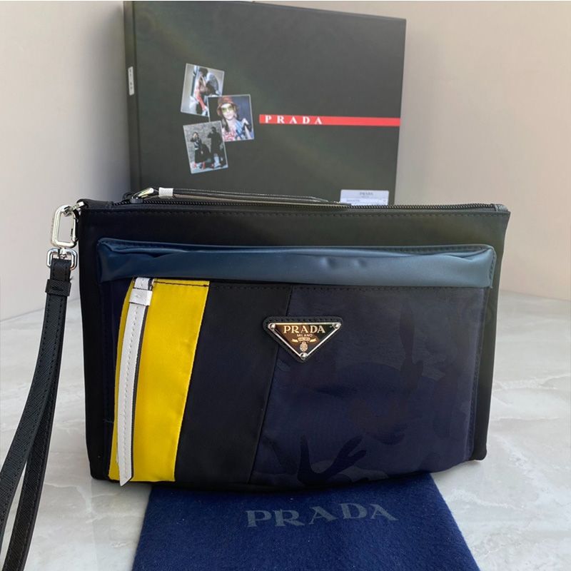 Prada 2NH007 Nylon Pouch In Yellow