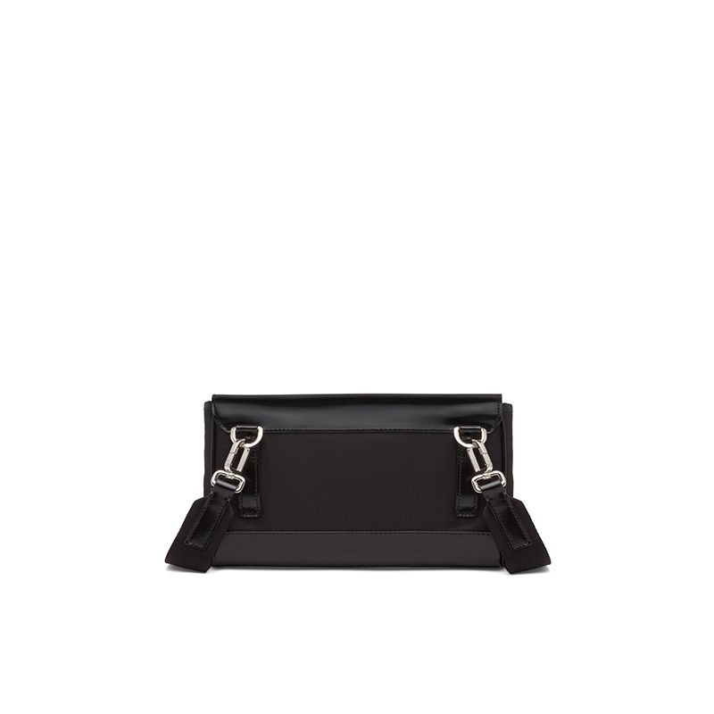 Prada 2VD044 Re-Nylon And Leather Shoulder Bag In Black