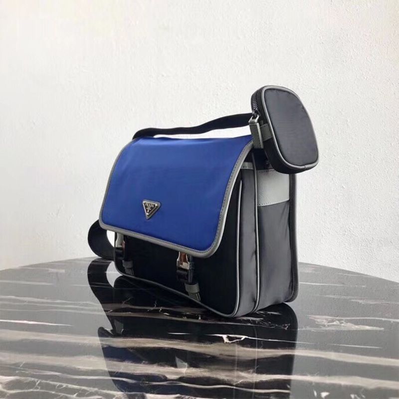 Prada 2VD768 Nylon Cross-Body Bag In Blue