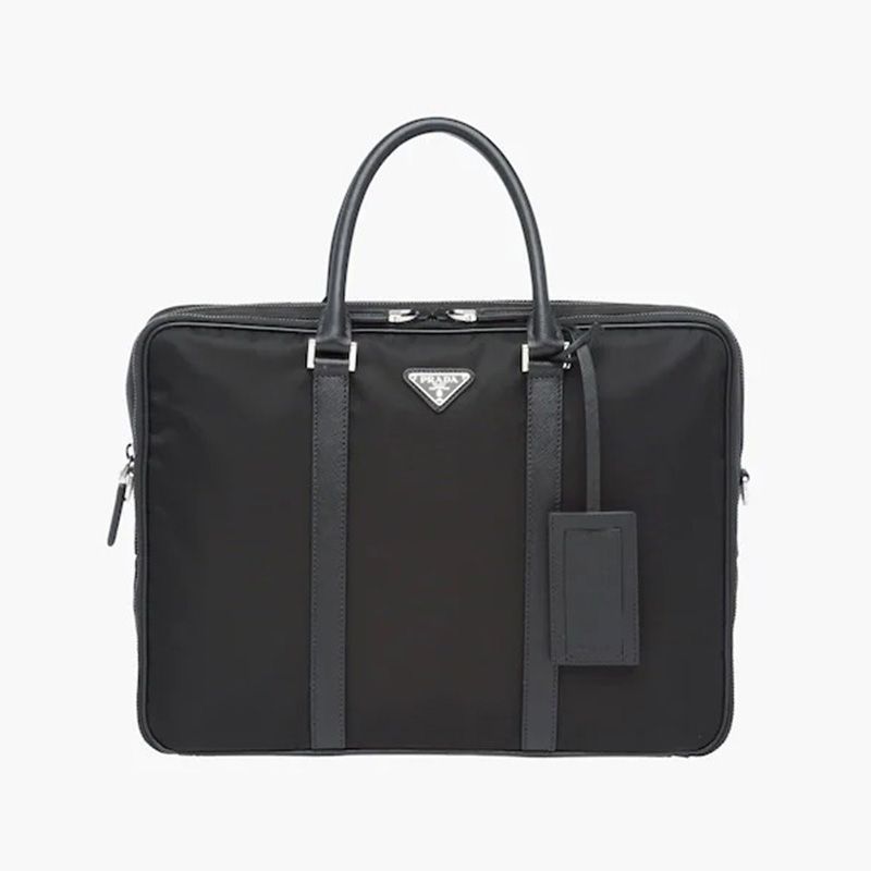 Prada 2VE005 Nylon Briefcase In Black