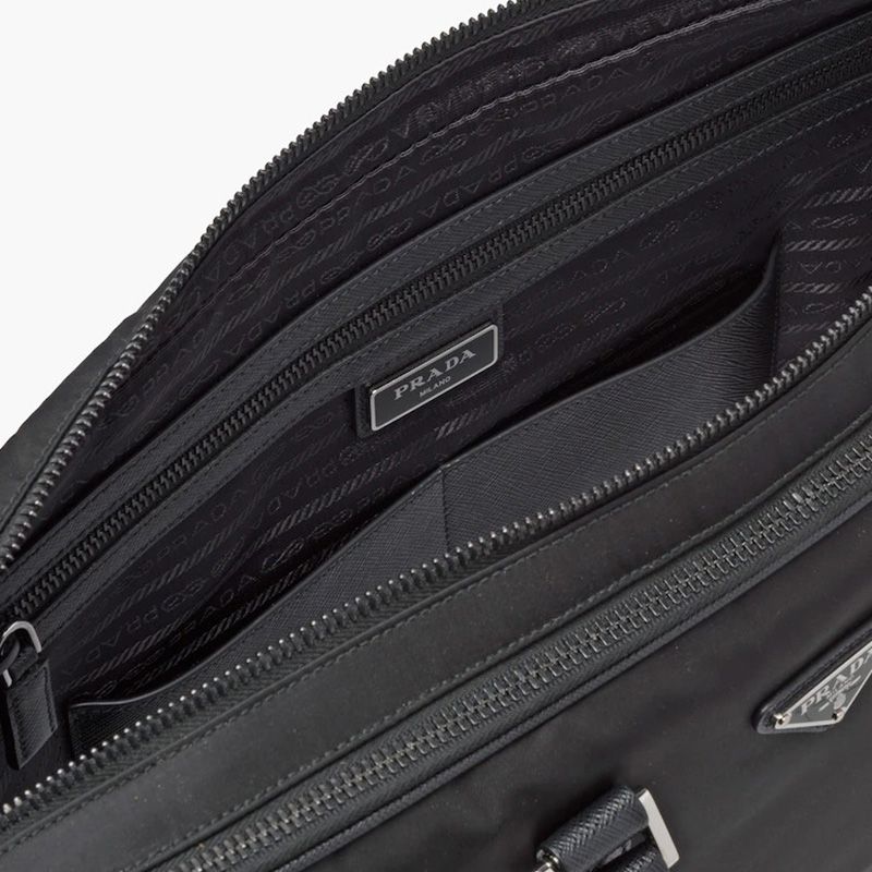 Prada 2VE005 Nylon Briefcase In Black